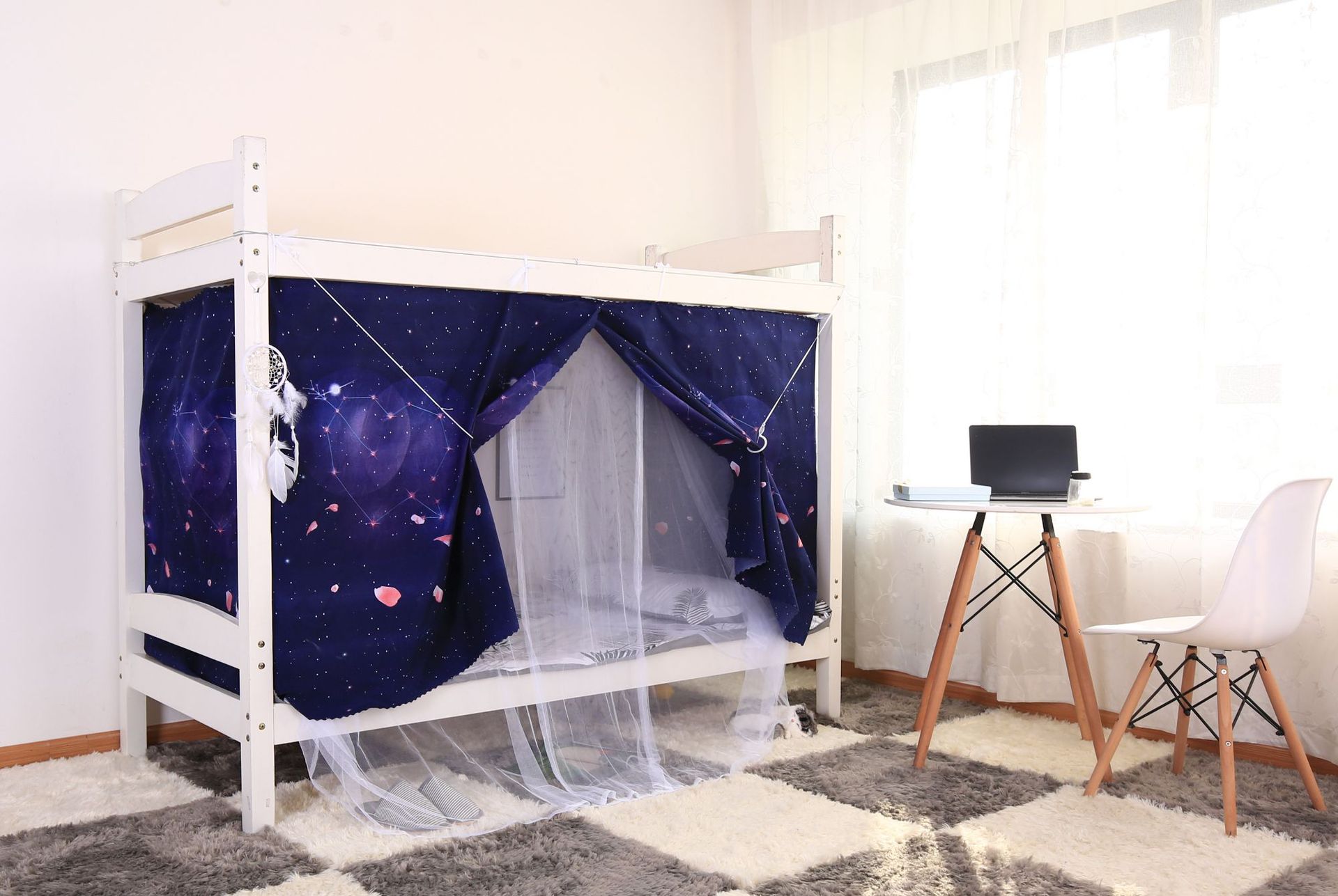 大学宿舍寝室床帘遮光布上下铺防蚊子床幔蚊帐员工宿舍