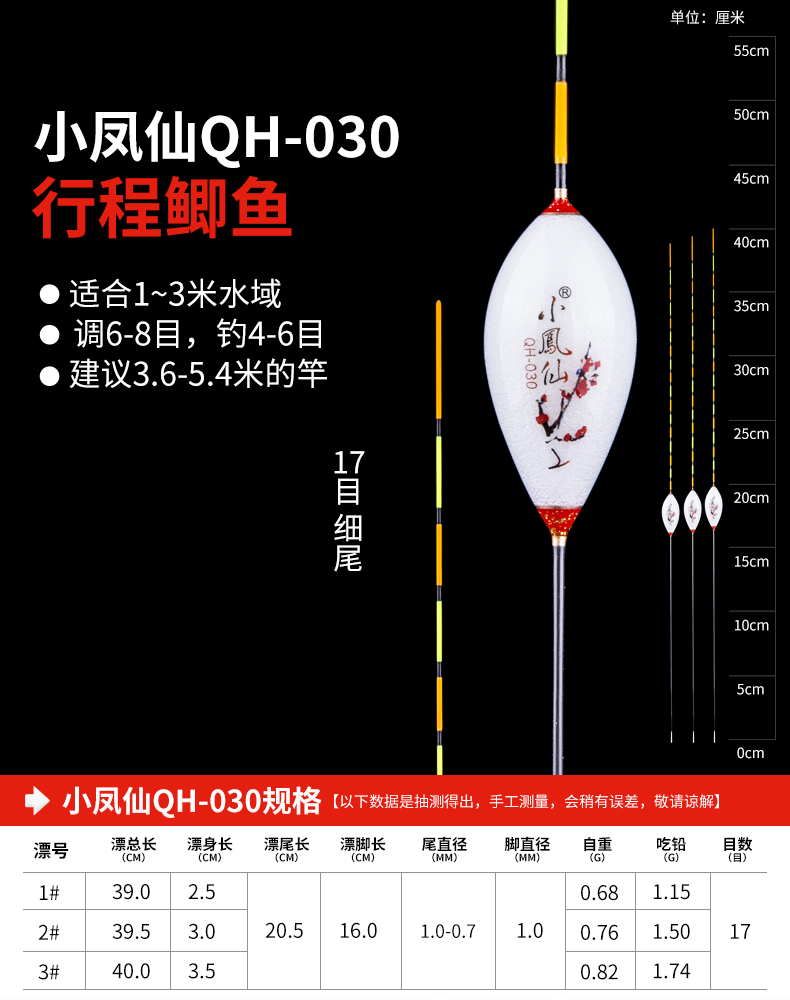 小凤仙高灵敏鲫鱼漂钓轻口鲤鱼漂纳米浮漂套装全套抗走水清晰醒目加粗