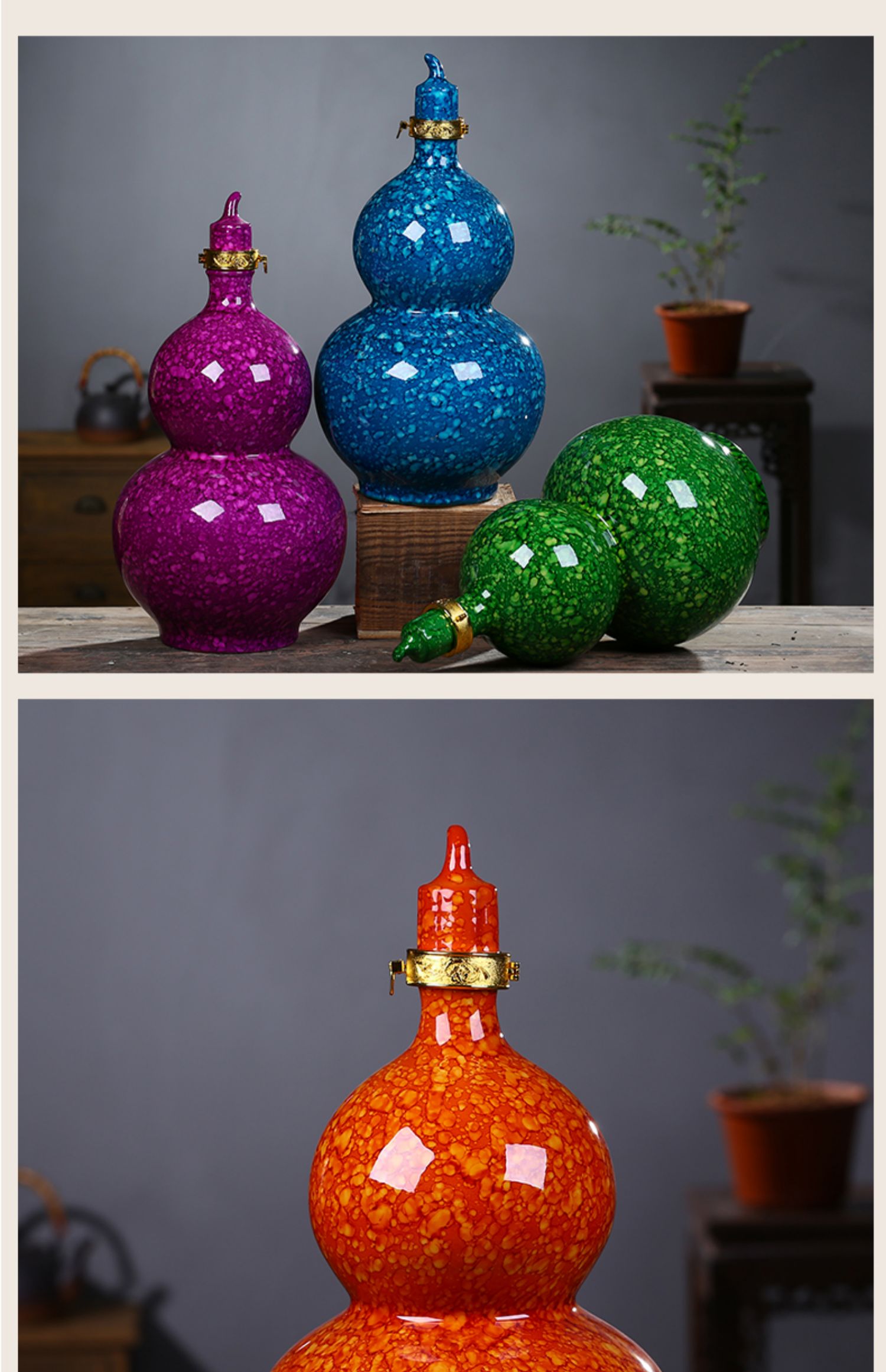 haoyangdao1斤2斤5斤10斤装景德镇陶瓷葫芦酒瓶酒坛子酒罐密封酒壶空