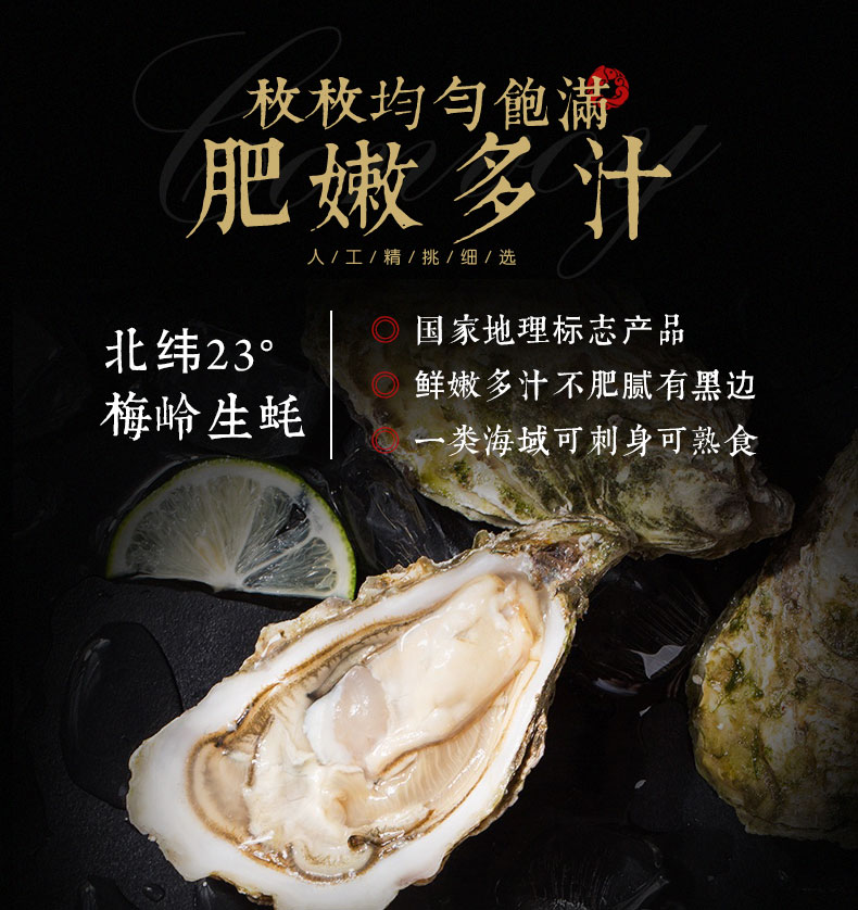 个人店其他品牌刺绣梅岭 【活鲜】 鲜活刺身生蚝海蛎 梅岭牡蛎 冷水蚝