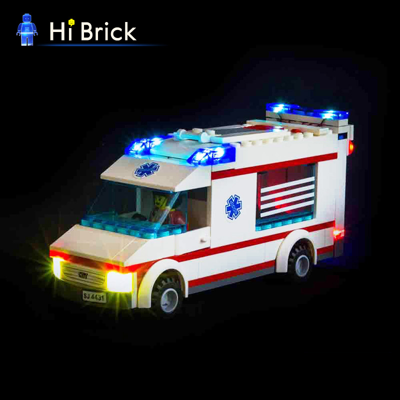 hibrick灯饰适用乐高4431救护车积木城市系列led灯光灯具配灯请注意仅