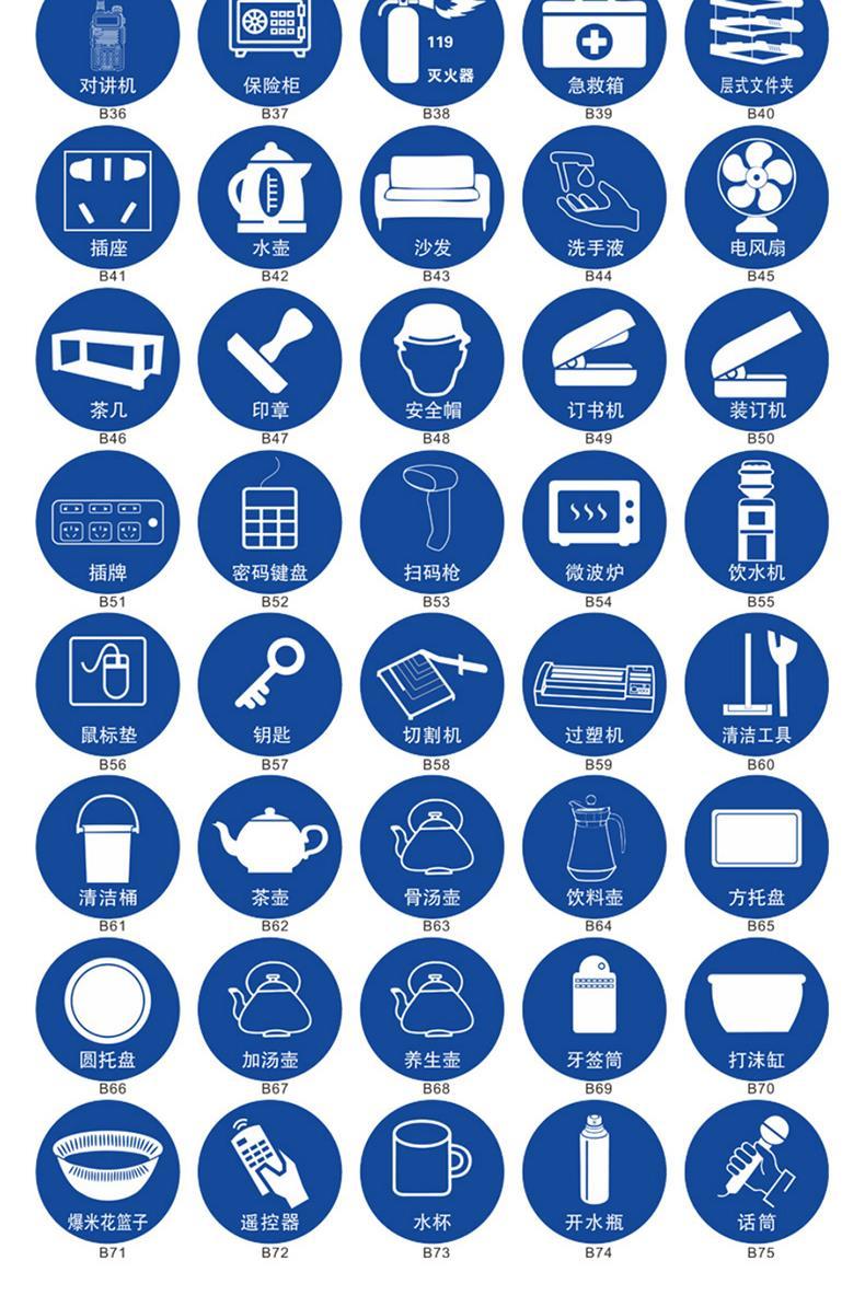 5s桌面物品定位贴6s7s办公室管理物品定制标签贴纸茶杯