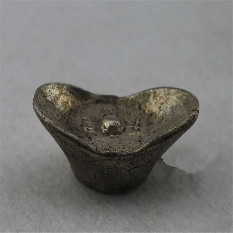 定制古代钱币老元宝仿碎银古董大清仿银锭做旧古玩仿银锭摆件 4x2x2cm