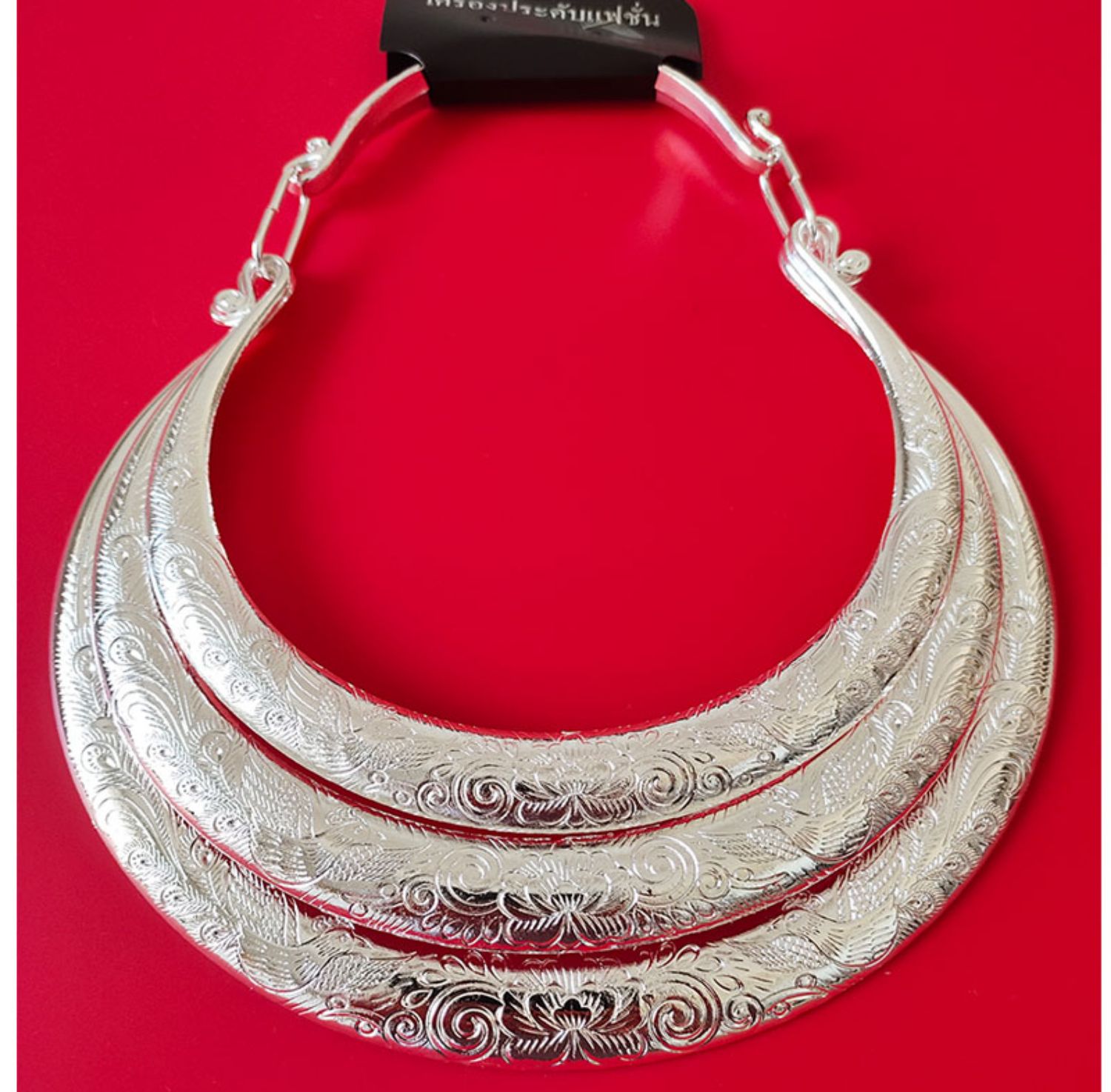 新款苗族侗族彝族土家族孔雀舞演出服银饰品复古民族风苗银项圈