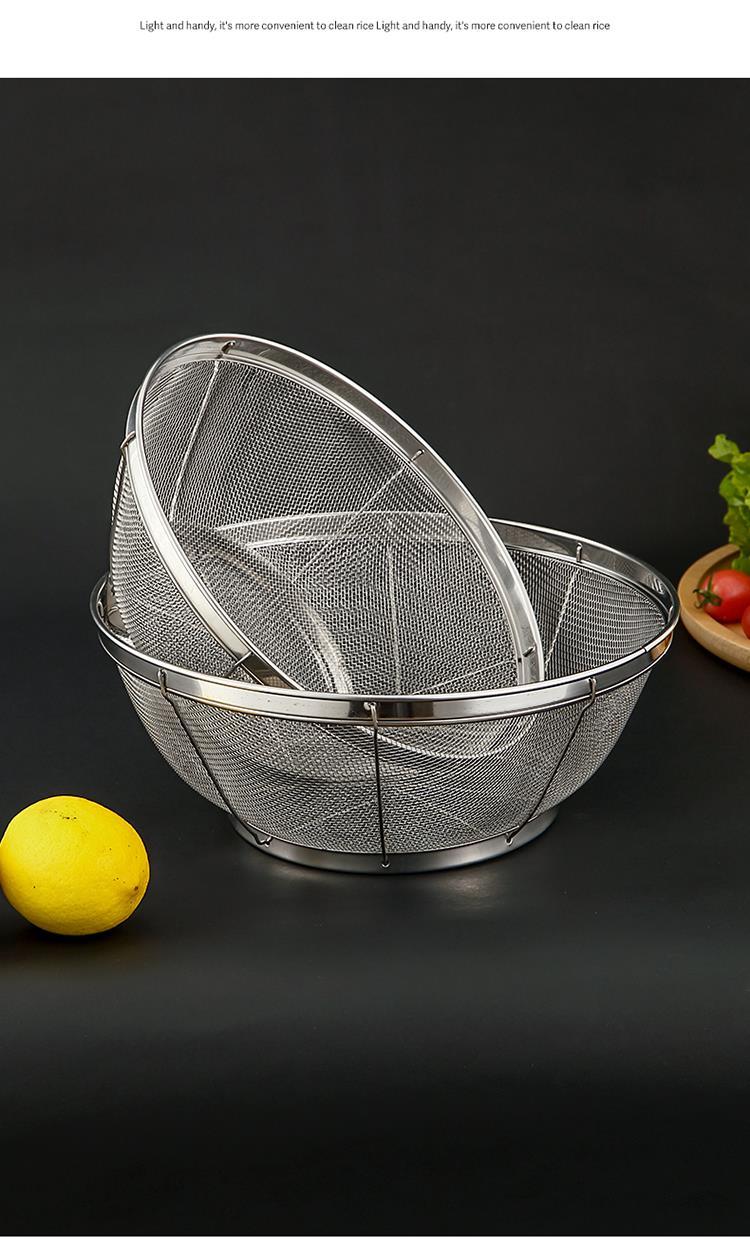 不锈钢洗菜篮洗菜盆沥水篮菜篮子厨房家用多功能洗米筛淘米神器小号