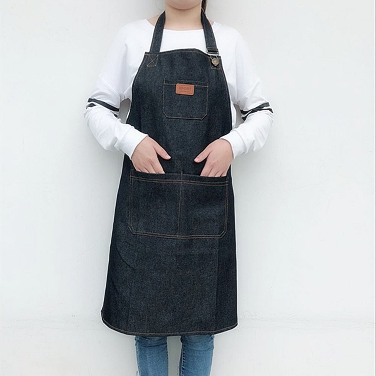 小号牛仔围裙2件牛仔布围裙加厚加大耐磨成人c男女围腰工作服工厂劳保