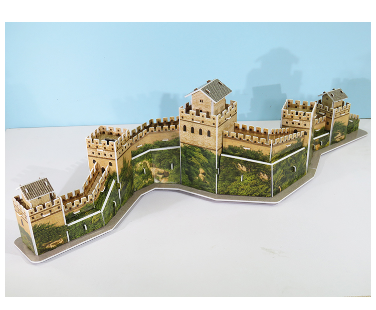 中国古建筑老北京万里长城3d立体拼图纸模型手工拼装制作儿童玩具真