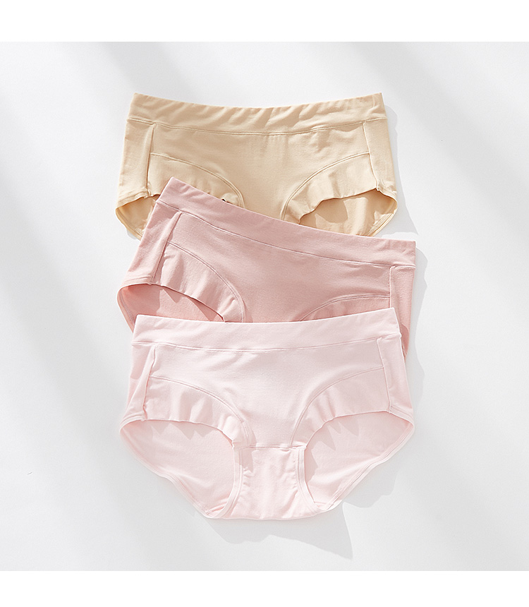 可莉允3条莫代尔内裤女冰丝棉感中腰无痕三角裤头女士夏季超薄透气