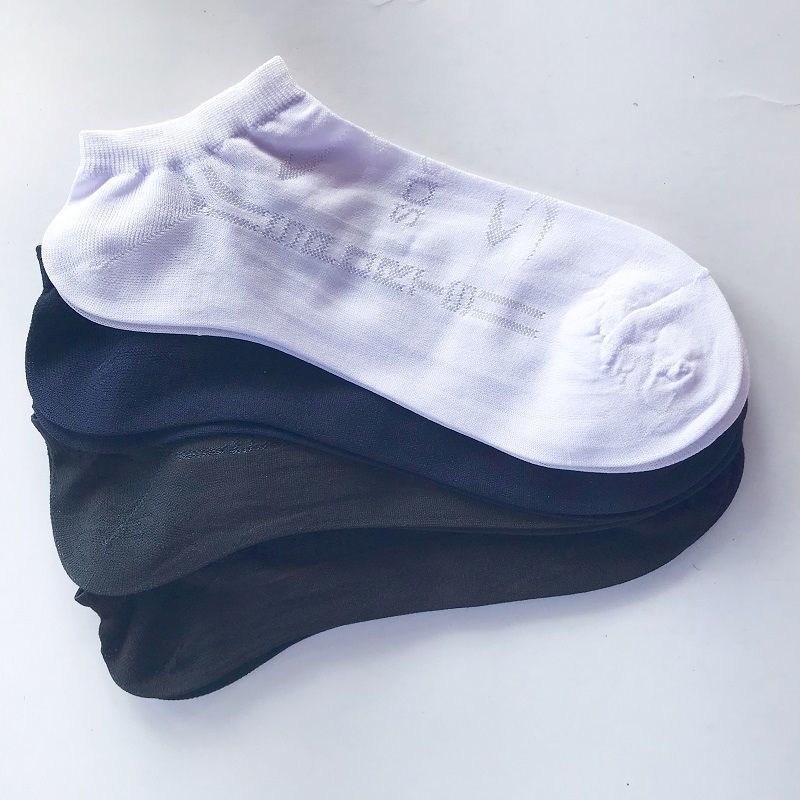 老人头袜子男卡丝天丝冰丝船袜低帮短筒薄款排汗男士棉袜8400黑色3双