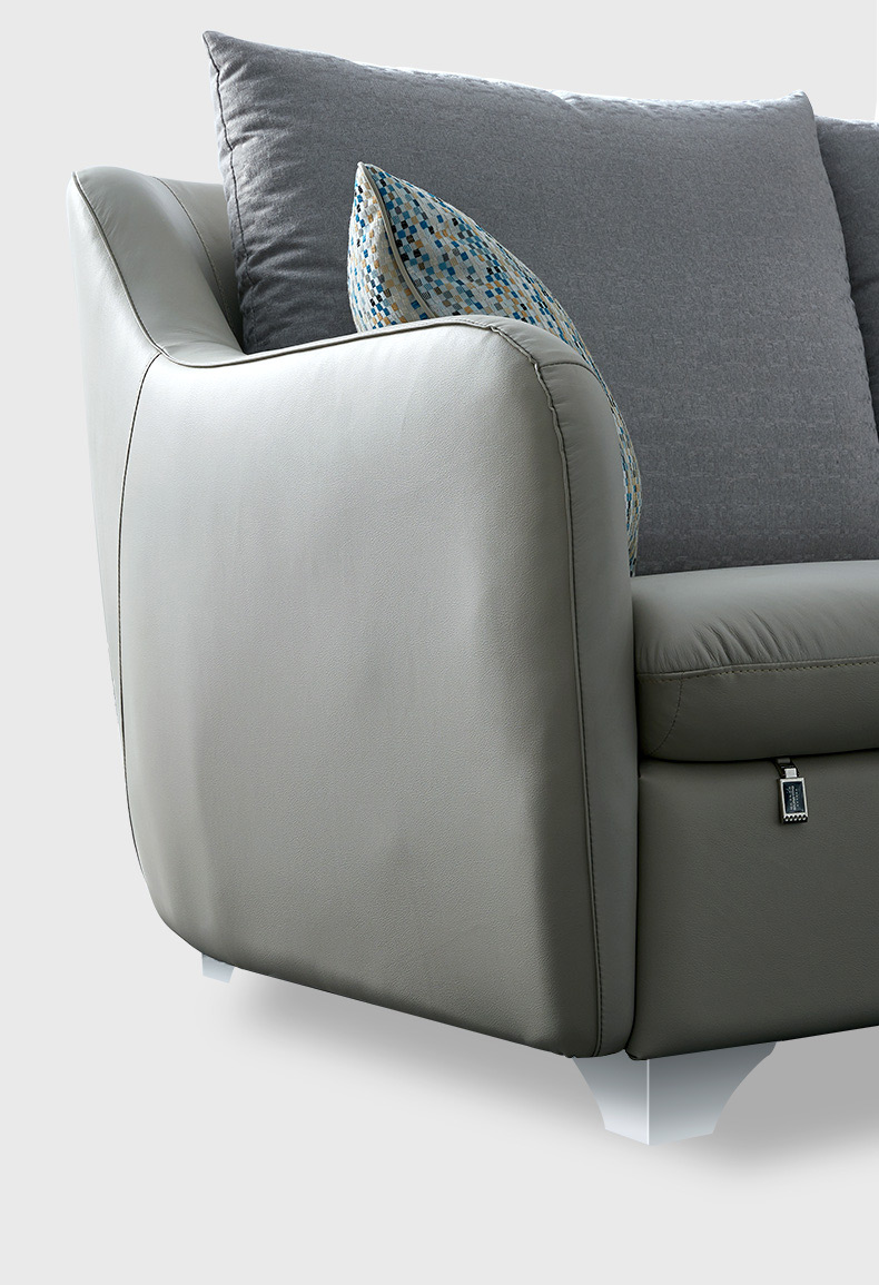 超级新品 双虎北欧真皮沙发小户型头层牛皮沙发客厅皮布沙发组合l型