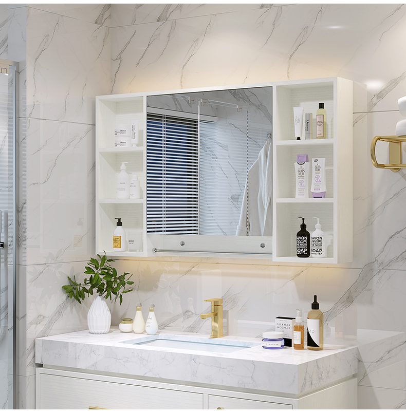 浴室镜柜挂墙式卫生间镜子带置物架浴室柜镜子厕所梳妆镜柜壁挂