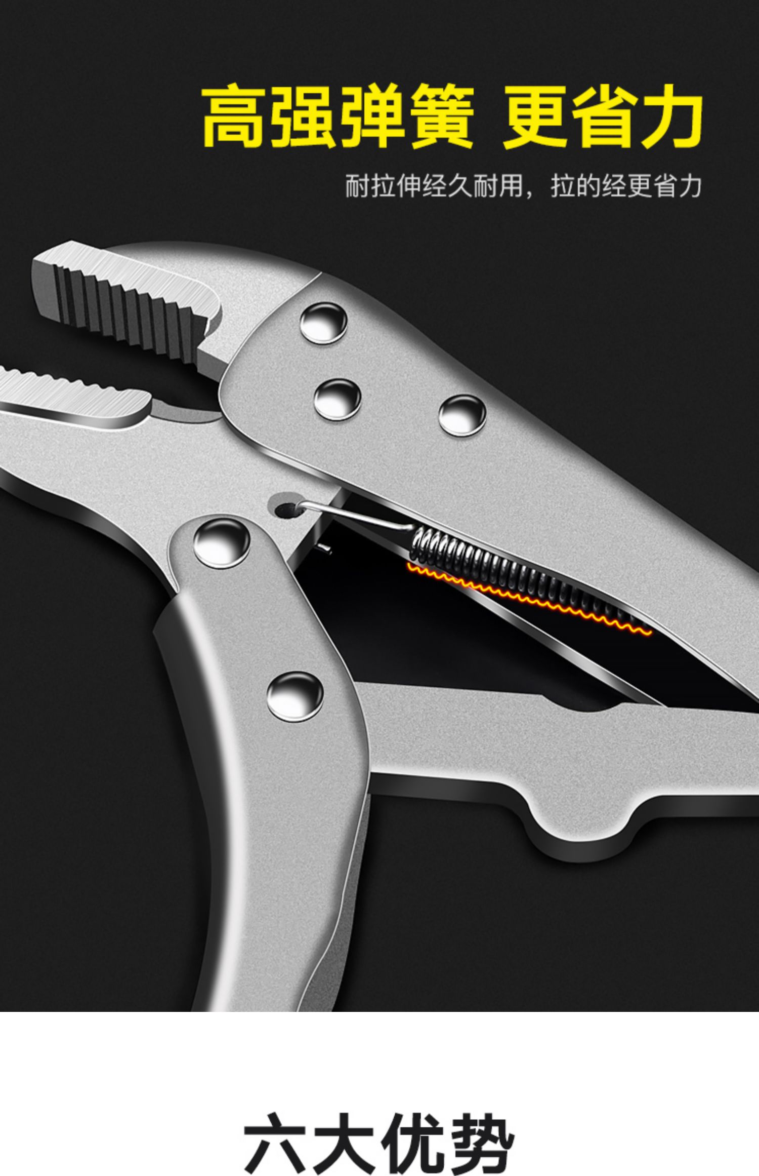 敬平重型大力钳 多功能万用钳子德国手动夹钳加力c型压力固定工具夹持