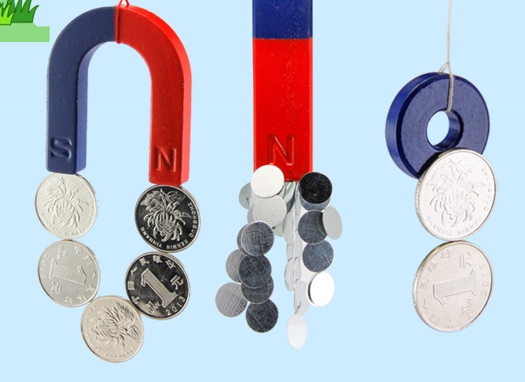 磁铁教学强力儿童吸铁石u型玩具磁粉小孩中小学生物理课圆形