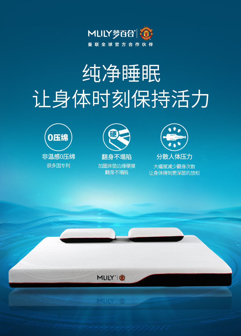 mlily梦百合慢回弹零压记忆棉床垫护脊家用双人软垫