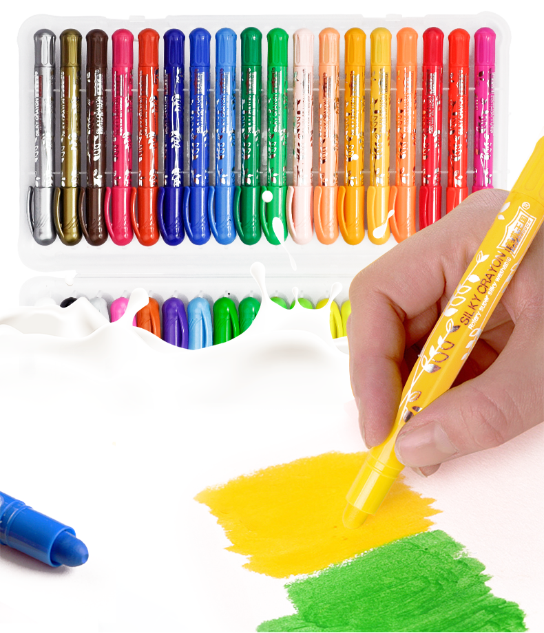 儿童旋转蜡笔儿童安全无毒可水洗水溶性24色36色炫彩棒小学生涂鸦绘24
