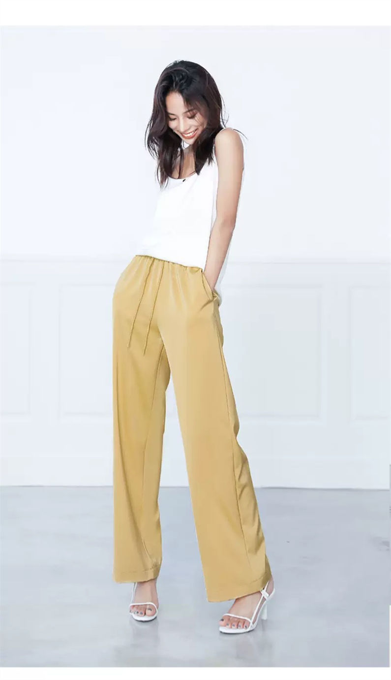 云朵裤女垂感直筒阔腿裤珍珠纱2020春夏新款宽松显瘦坠感休闲裤子