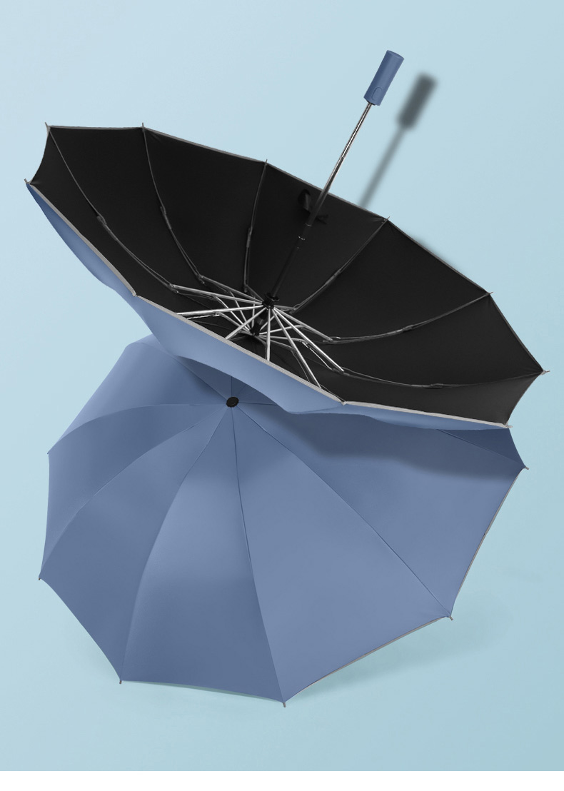 tp反向十骨带反光条雨伞女男反向伞汽车晴雨伞可折叠遮阳反面纯色简约