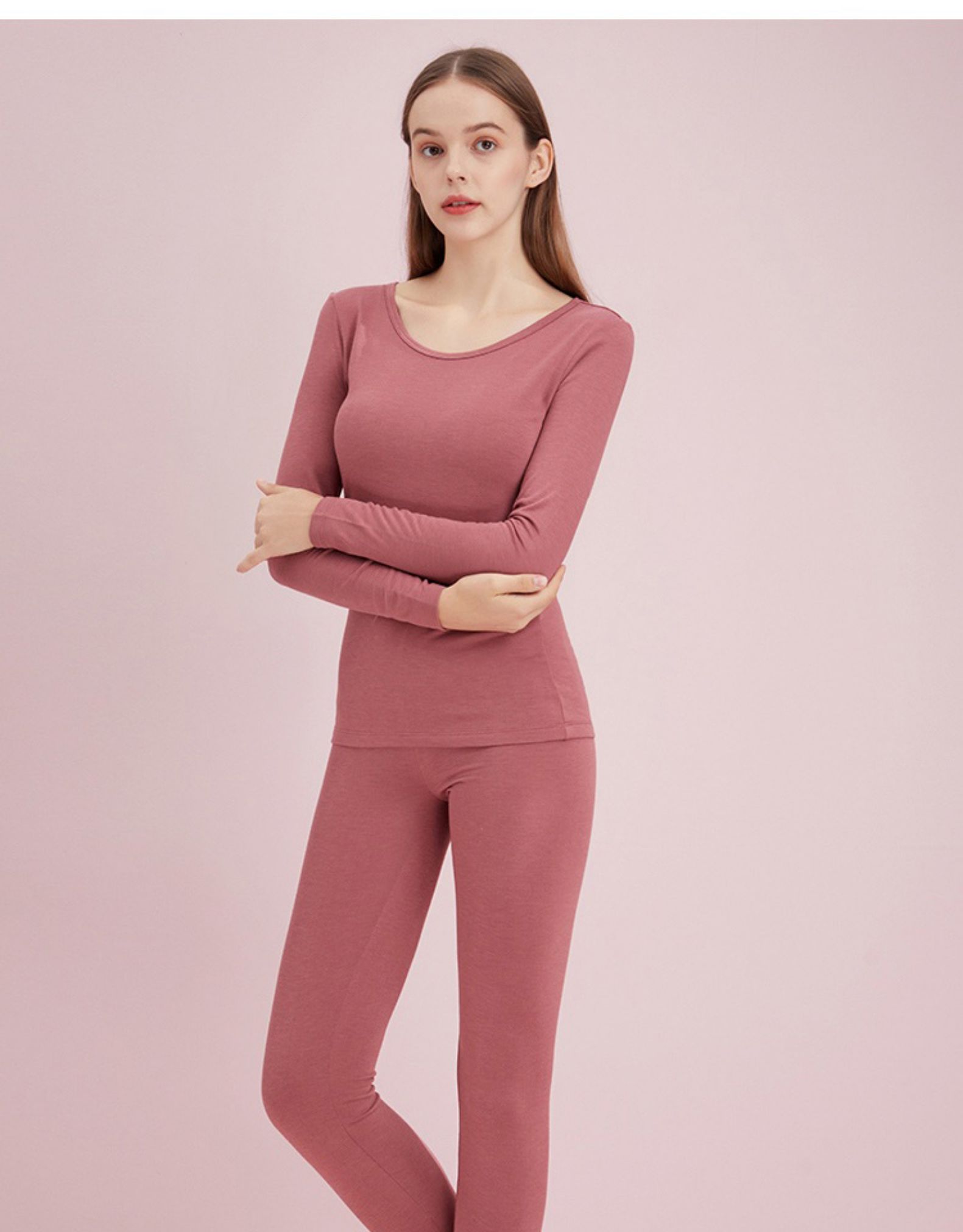 保暖内衣女加绒咖啡碳冬季5℃ 女士秋衣秋裤保暖内衣套装 卓思哲