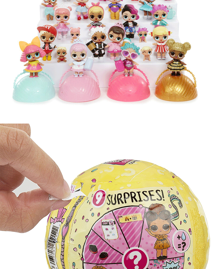 oloeylol惊喜娃娃惊喜拆拆乐奇趣蛋出奇蛋洋娃娃公主惊喜猜猜球喷水
