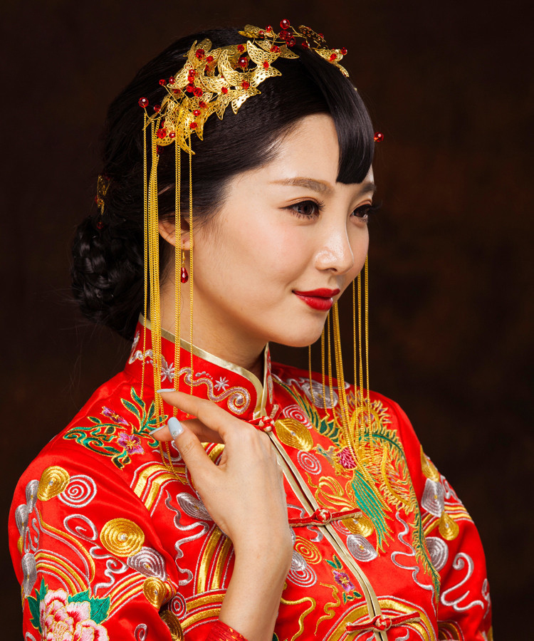 桃心刘海假发桃形心形秀禾齐头辫子刘海古装u型儿童舞蹈表演 你那么美