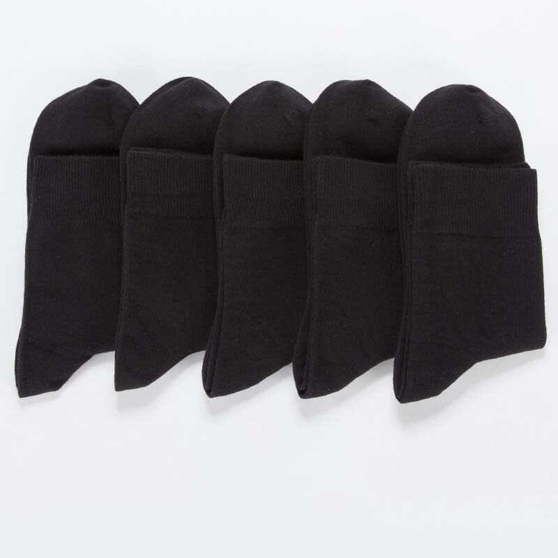 0男士纯棉黑色袜子一双装