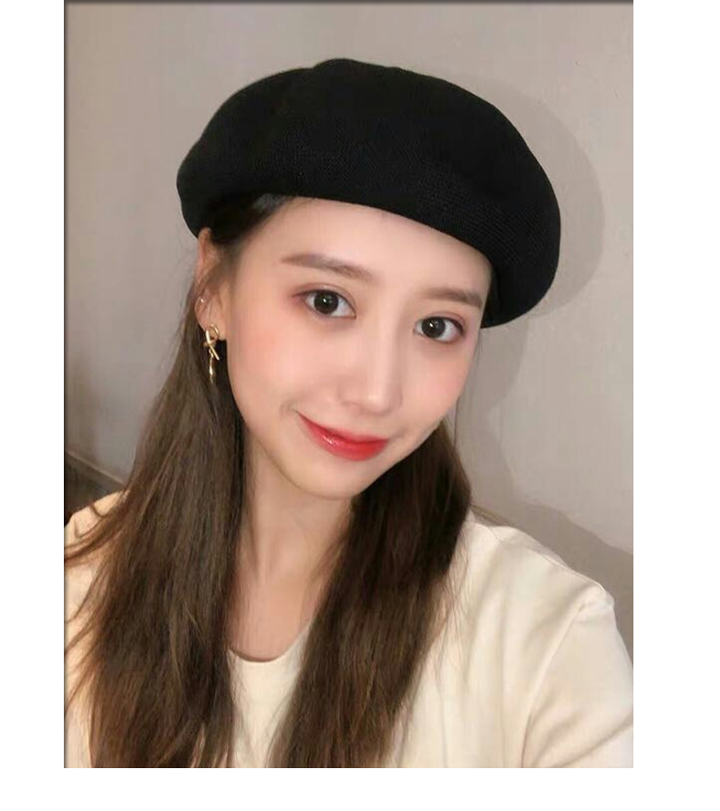 suntek艺术家气息~细腻棉纱透气贝雷帽子女薄款春夏百搭ins潮日系画家