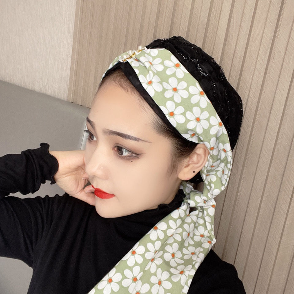 回族帽子女新款时尚飘带碎花印度帽穆丝林发带帽旅拍包头帽光头帽