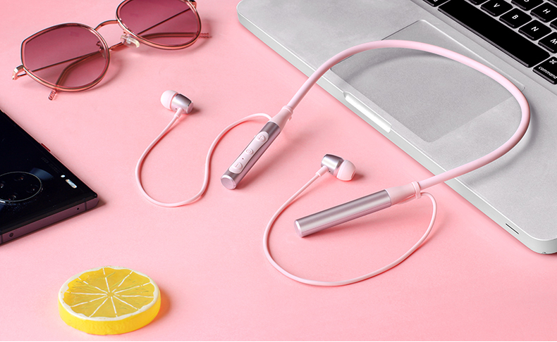 byz正品蓝牙耳机挂脖式入耳式跑步运动马卡龙女生款可爱青春苹果华为