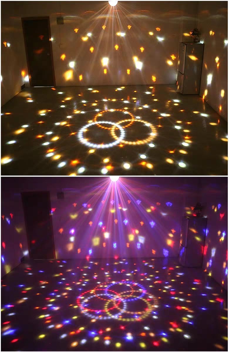 七彩灯蓝牙音响ktv闪光灯家里蹦迪房间声控爆闪灯旋转舞台彩光灯 大号