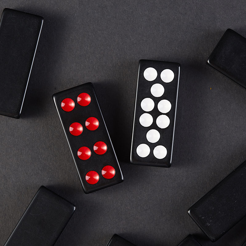 牌九骨牌天九家用密胺材质32张推牌九加厚实心九大号黑色牌九骨牌