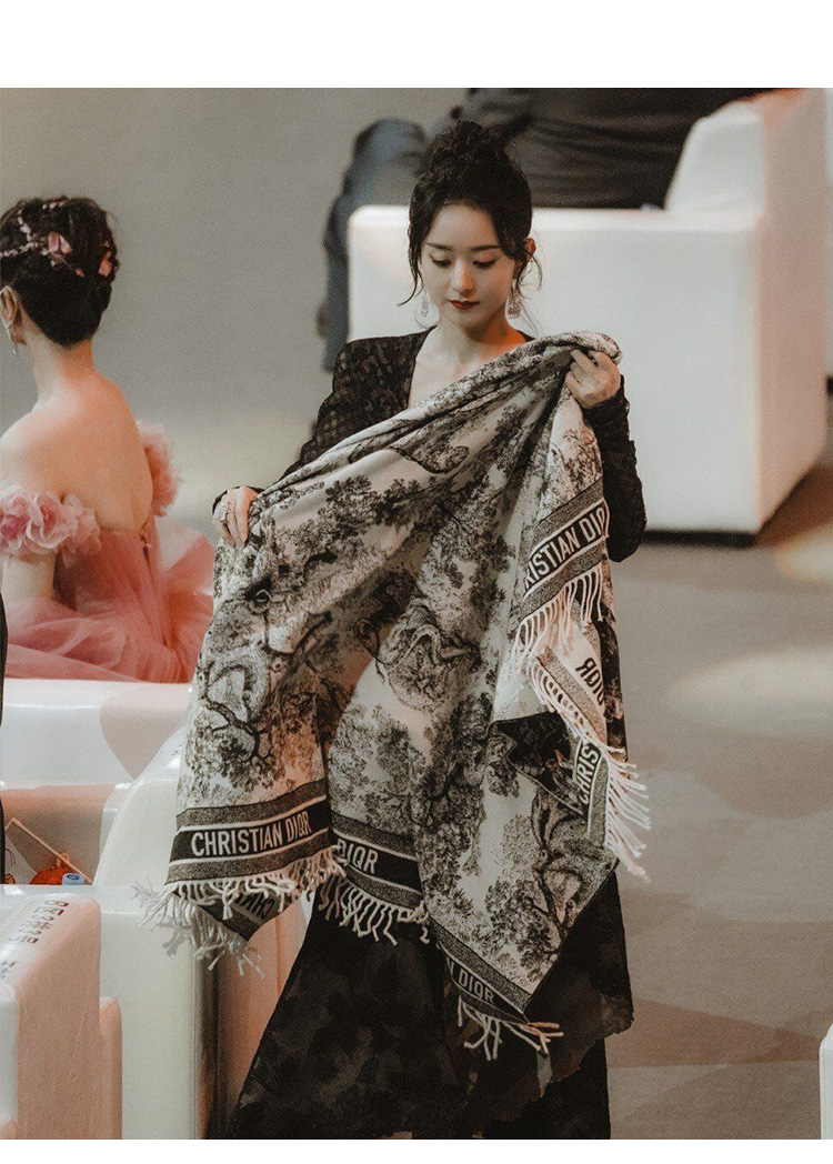 suntek赵丽颖同款空调房披肩办公室秋冬季保暖长款仿围巾两用夏外搭