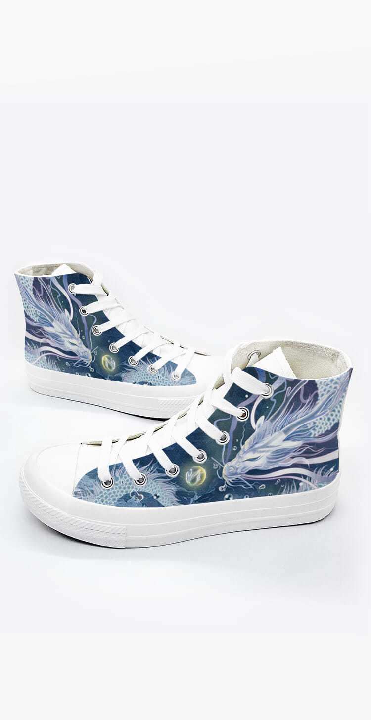 2021时尚新款国风原创手绘涂鸦帆布鞋女高帮个性潮流学生情侣板鞋粉色