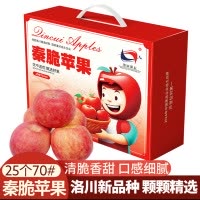 陕西延安洛川新品种秦脆苹果水果 25枚70mm小果 新鲜脆甜水果