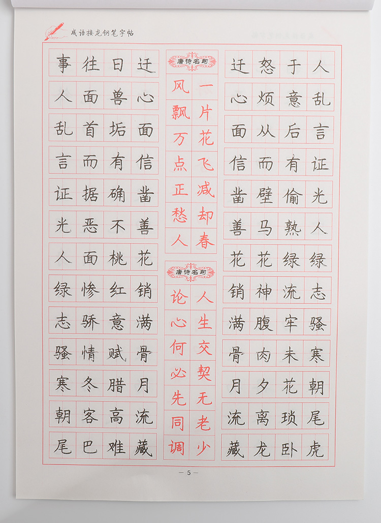 字帖楷书儿童四字词语成语训练硬笔书法钢笔21天速成练习小学练字神器