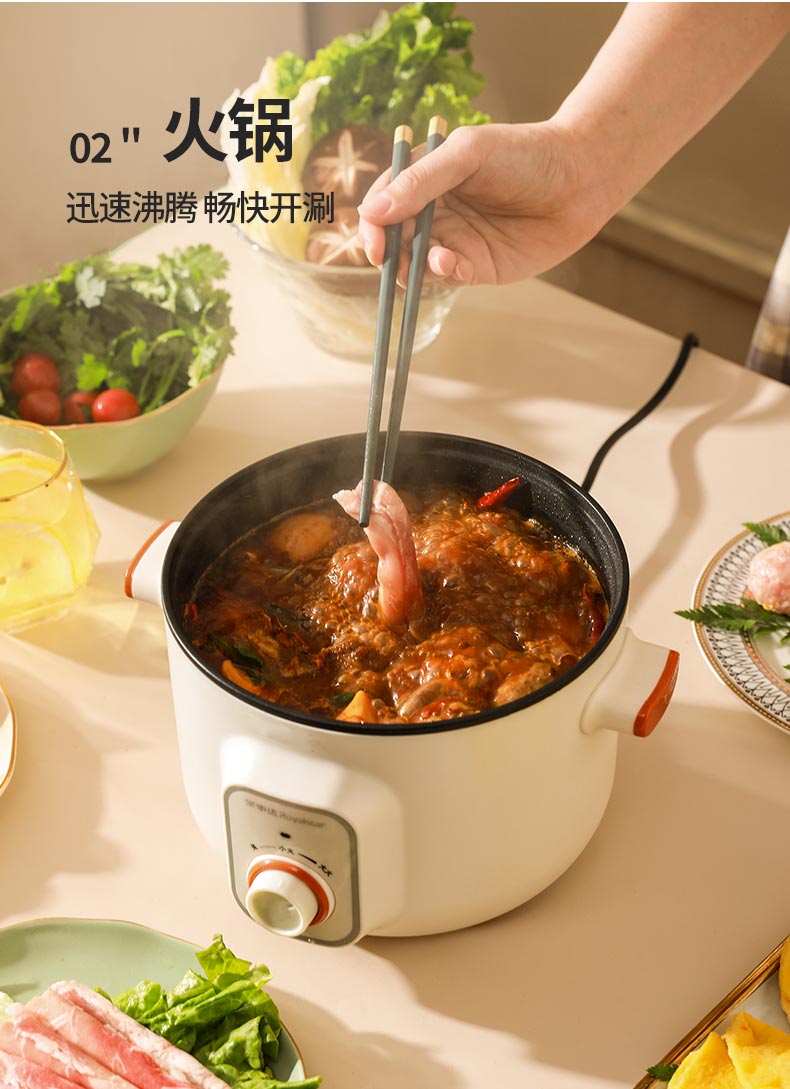 荣事达(royalstar)电火锅dzg20y 荣事达royalstar 电煮锅 电热锅 一体