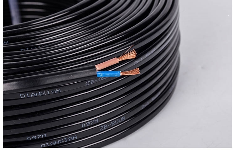 超级新品 户外黑色古达电线平行线2芯0.5_0.75_1平方电源线监控护套线