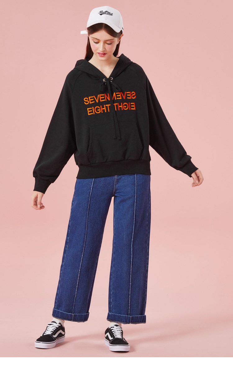 森马(semir)女士卫衣/帽衫 semir森马秋冬加绒卫衣青年女装韩版宽松连