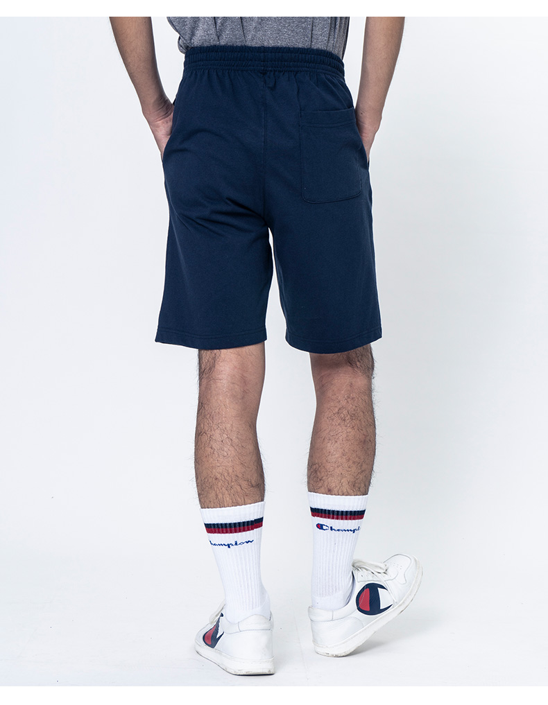 champion冠军男士休闲裤夏季经典刺绣宽松抽绳五分短裤运动纯棉