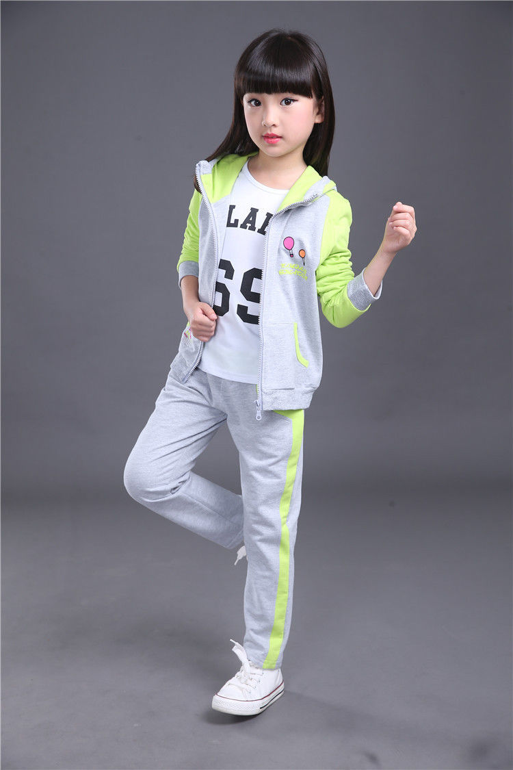 2021新款女童4春装5运动服6套装7小女孩8春秋9衣服时尚三件套10岁 玫