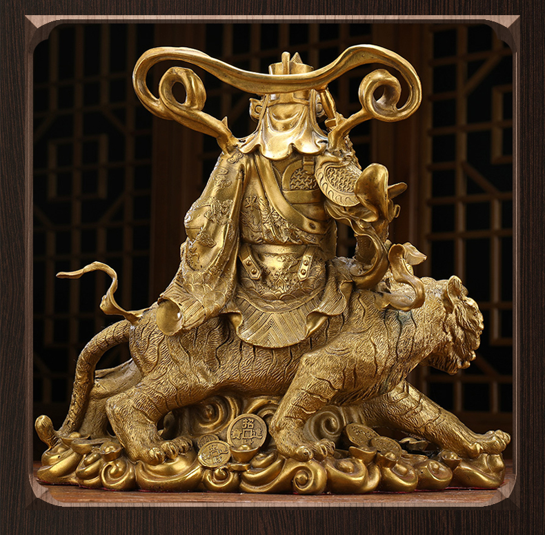 美帮汇铜武赵公明摆件佛像赵公明骑虎关公像摆设品