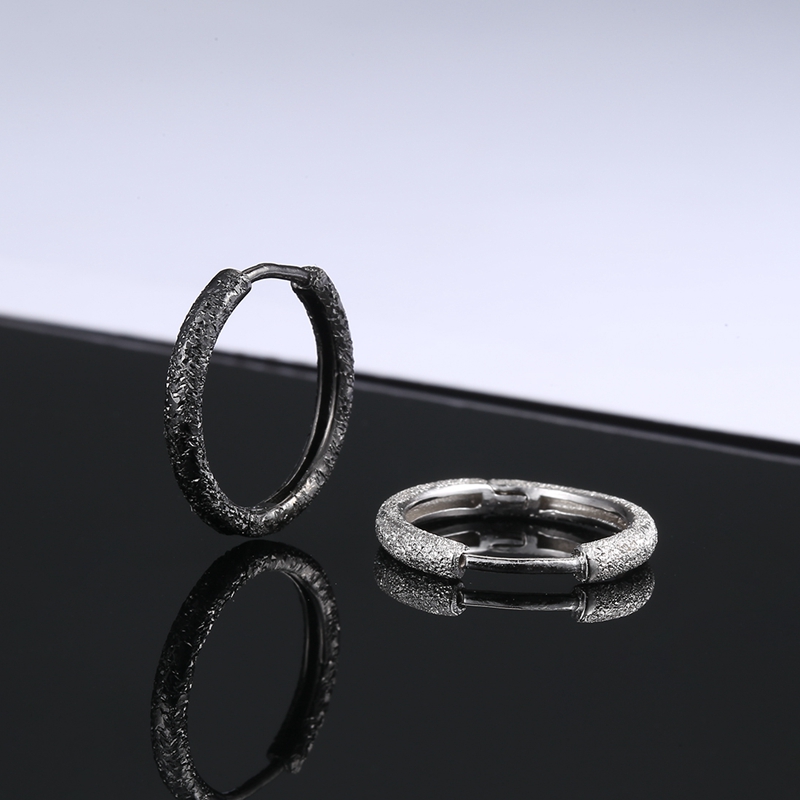 chunmi99耳环2020年新款潮男士耳钉女生耳扣黑色耳圈单只潮人耳饰品