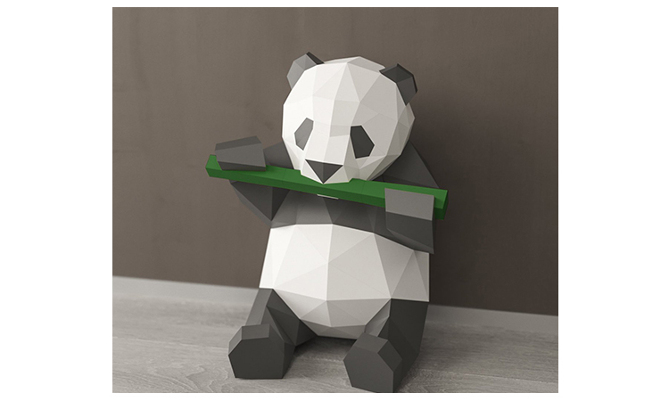 3d几何熊猫摆件墙饰创意可爱搞笑国宝纸模手作diy创意家居