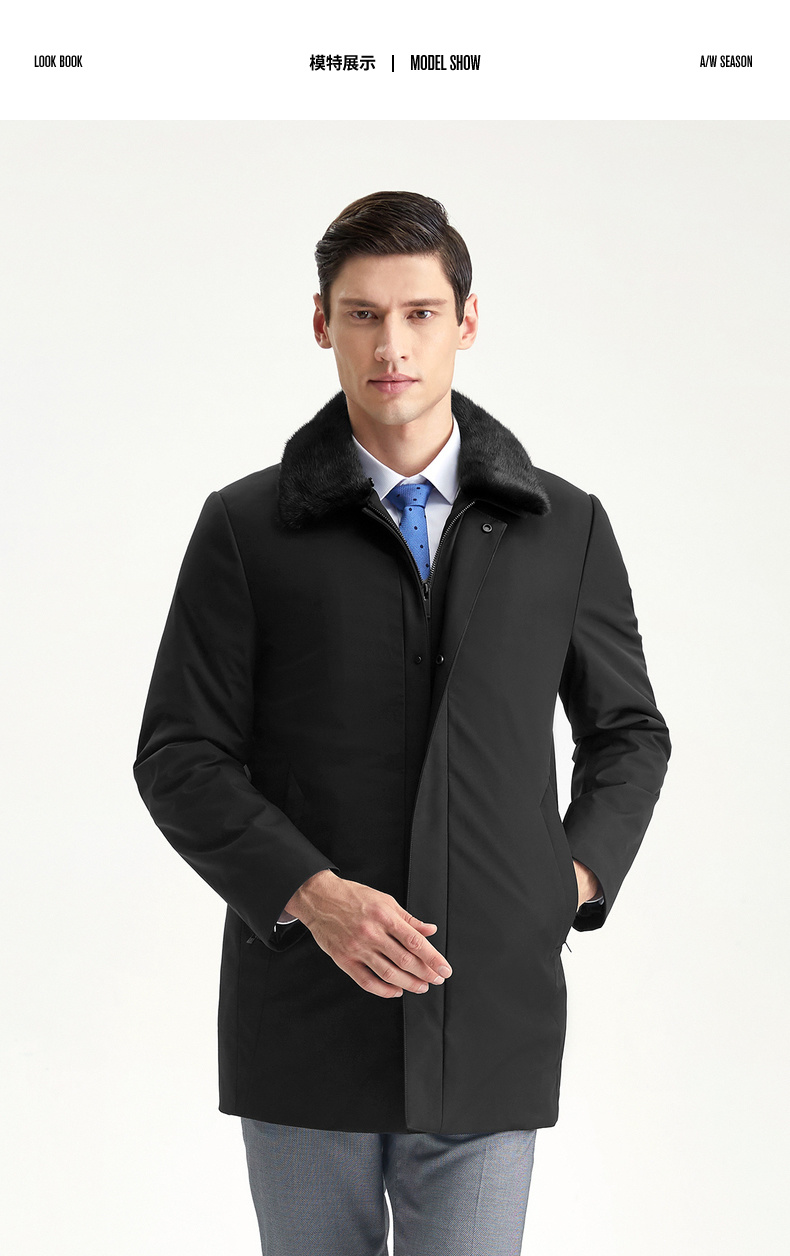 男装尼克服冬季商务休闲男士羽绒服时尚毛领保暖外套【价格 图片 品牌
