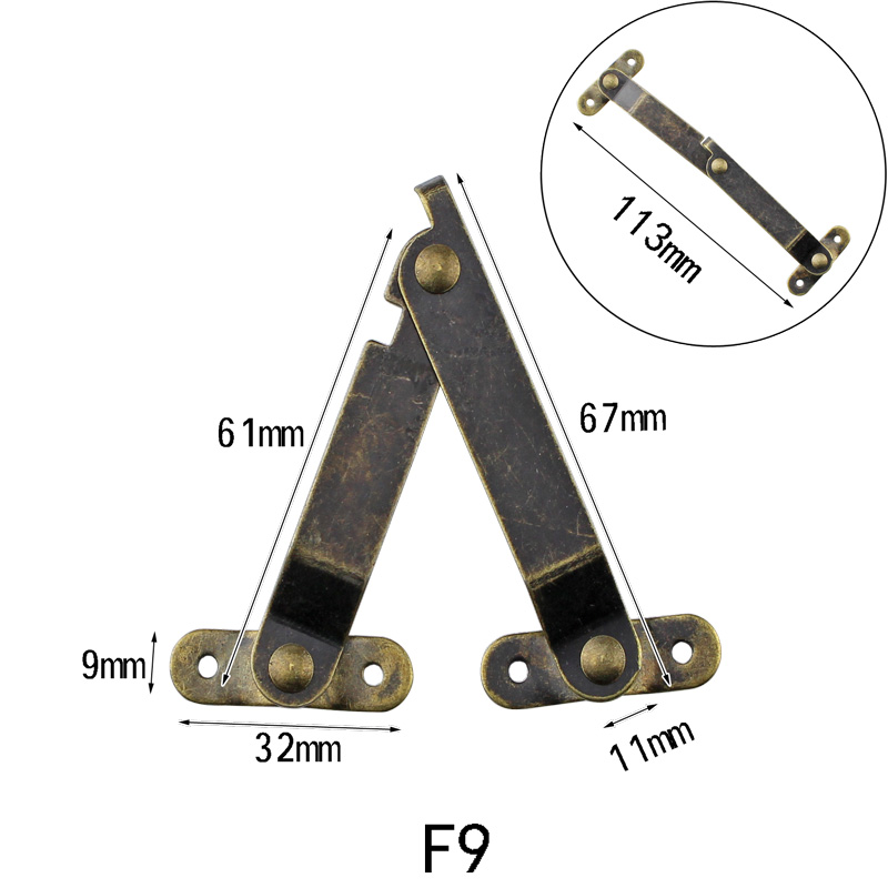 敬平多规格铁支撑拉杆木箱支撑脚架仿古五金配件铰链礼盒木箱角合页