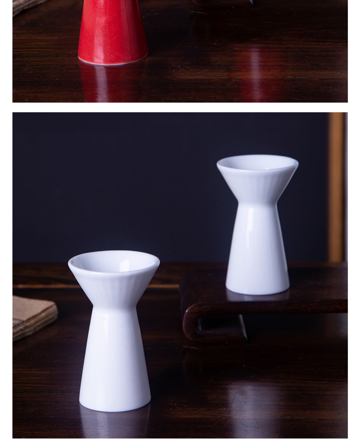 haoyangdao景德镇陶瓷小酒杯一口杯白色创意酒盅家用复古中式白酒杯