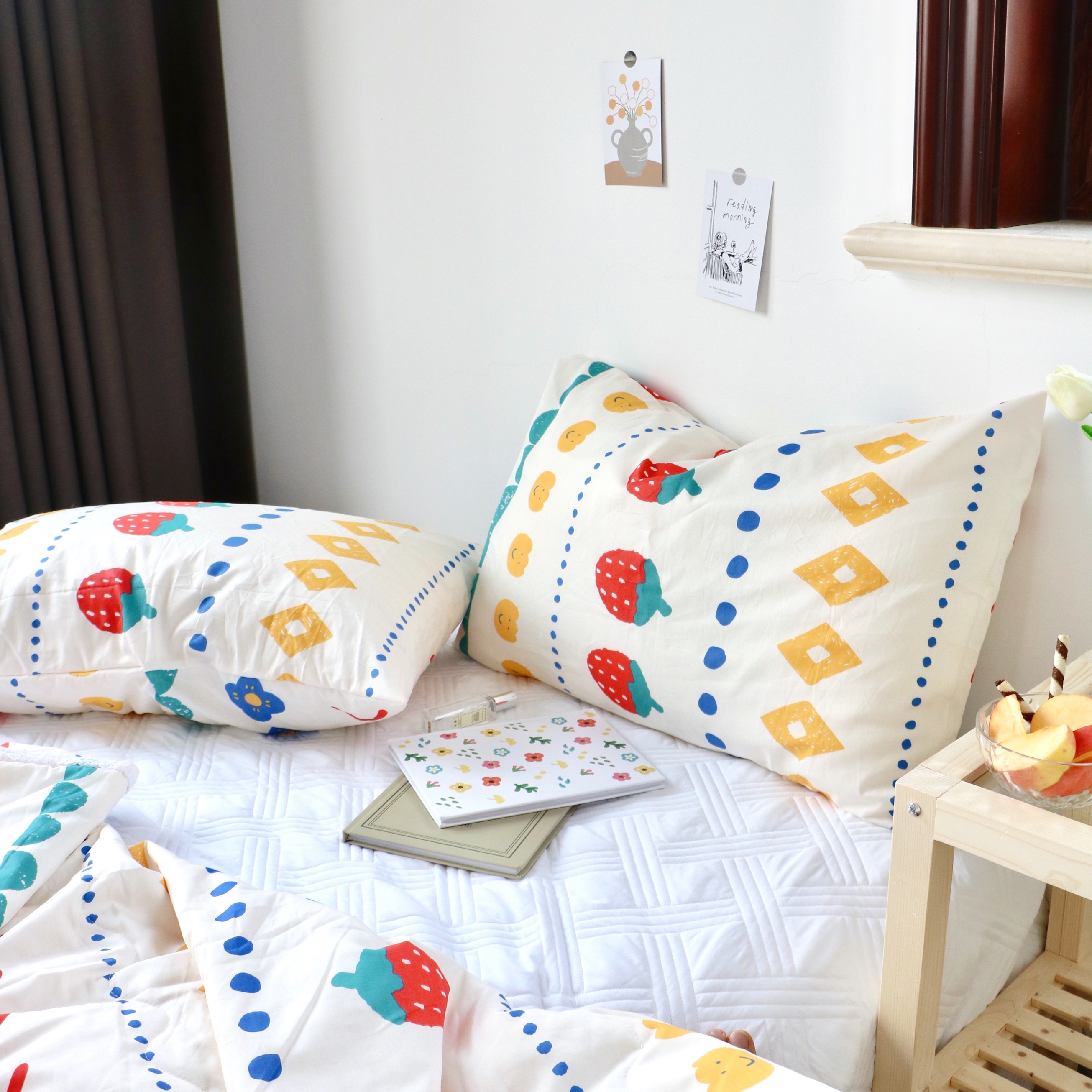 三维工匠被子 yohee夏凉被可爱莓蕾丝边空调被棉棉可水洗薄被子夏被