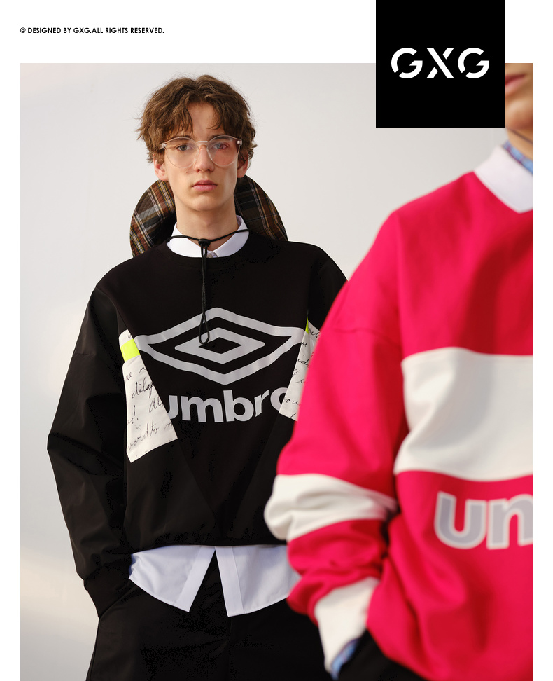 5折券后参考价:134】gxg x umbro茵宝联名商场同款秋新款潮黑色印花套