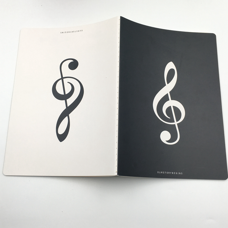 初品黑白封面创意b5乐谱本音乐作词本作曲本五线谱本加厚本子 初品