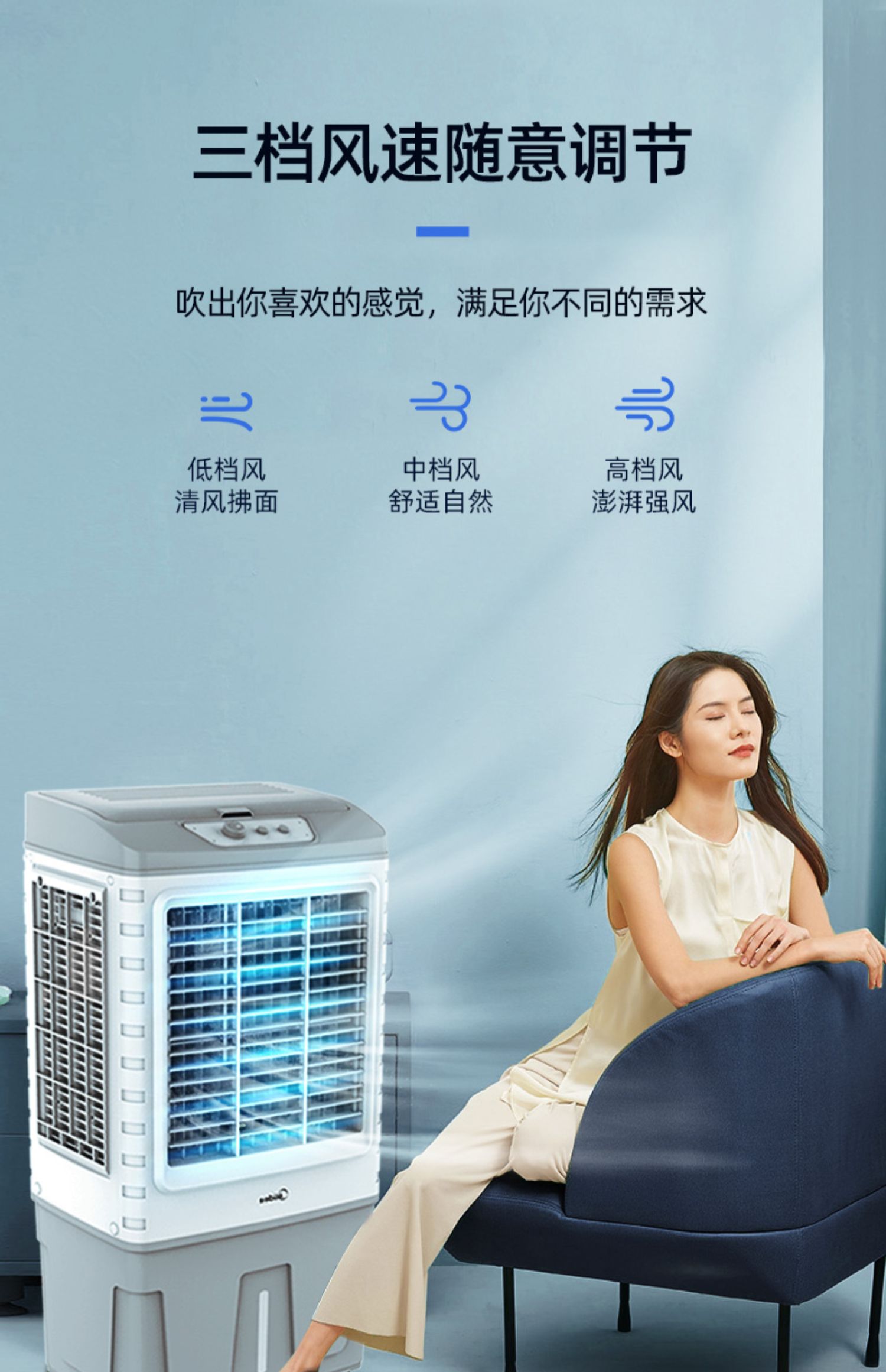 美的冷風機 ac360-20a工業水冷空調扇製冷風扇加水冷氣機單冷降溫加溼