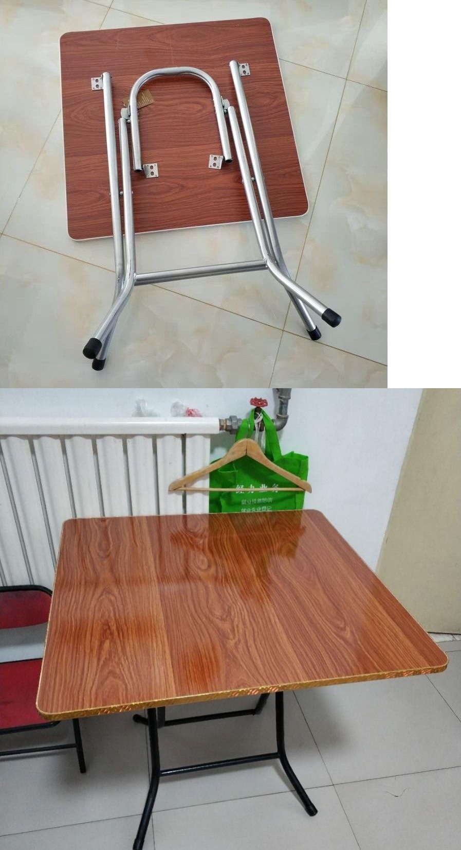 家用吃饭桌可折叠小饭桌正方形闪电客4人餐桌小户型简易小桌子折叠方